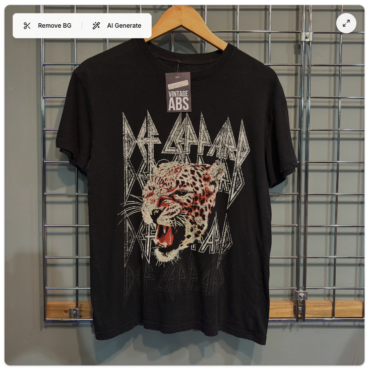 Before - T-shirt on metal rack background